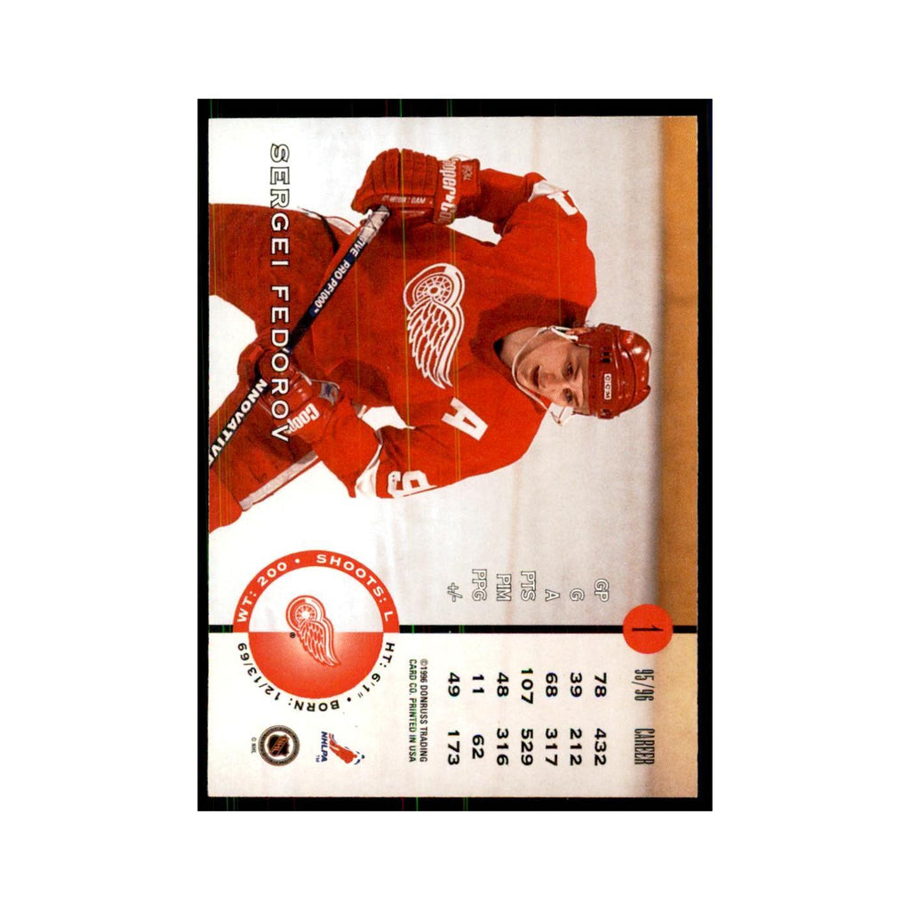 Sergei Fedorov 1996 Leaf #1 Hockey Cards Hockey Card NM