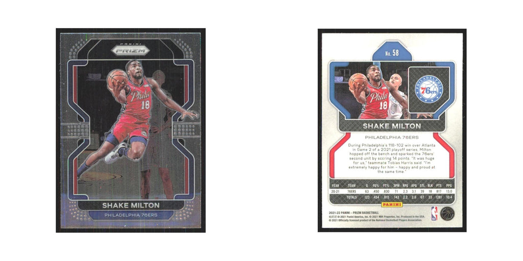 Shake Milton 2021 Panini Prizm #58 Philadelphia 76ers Basketball Card NM