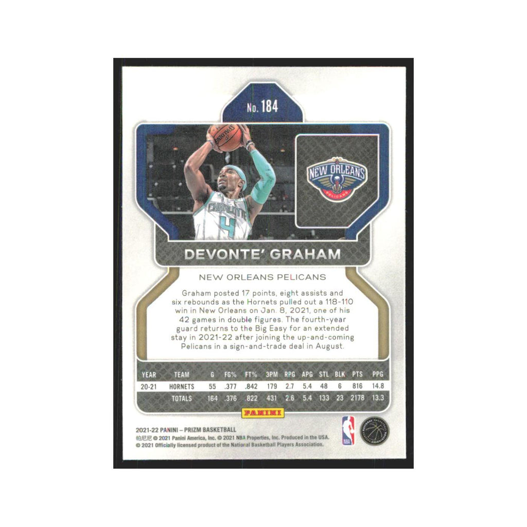 Devonte' Graham 2021 Panini Prizm #184 New Orleans Pelicans Basketball Card NM