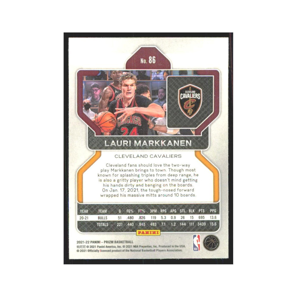 Lauri Markkanen 2021 Panini Prizm #86 Cleveland Cavaliers Basketball Card NM