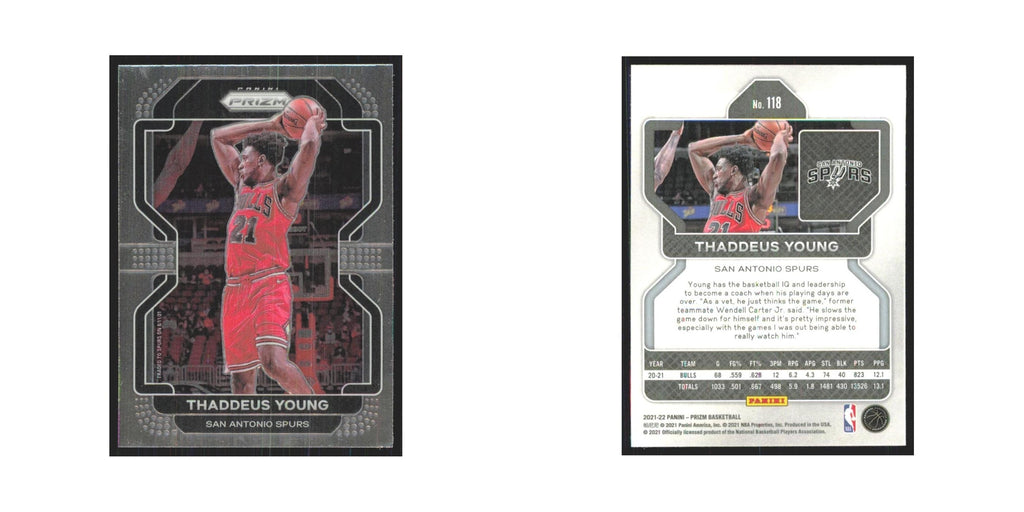 Thaddeus Young 2021 Panini Prizm #118 San Antonio Spurs Basketball Card NM