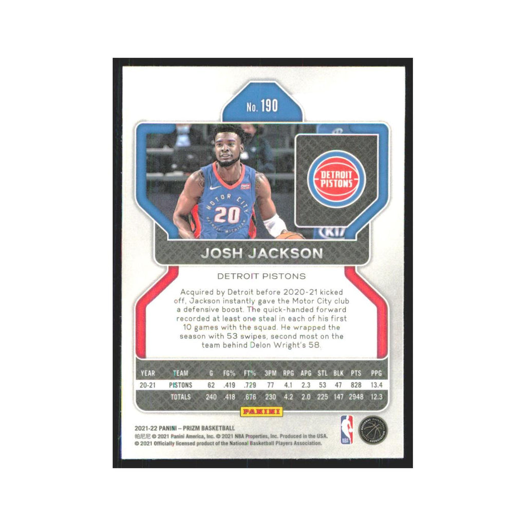 Josh Jackson 2021 Panini Prizm #190 Detroit Pistons Basketball Card NM
