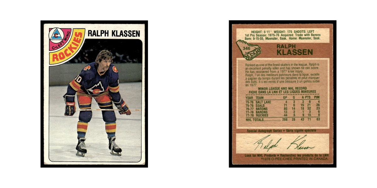 Ralph Klassen 1978 O-Pee-Chee (Damaged) #346 Colorado Rockies Hockey Card Poor