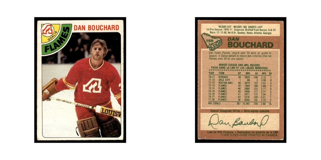 Dan Bouchard 1978 O-Pee-Chee #169 Atlanta Flames Hockey Card VG