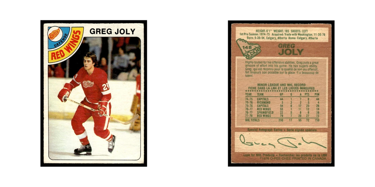 Greg Joly 1978 O-Pee-Chee (Damaged) #148 Detroit Red Wings Hockey Card Poor
