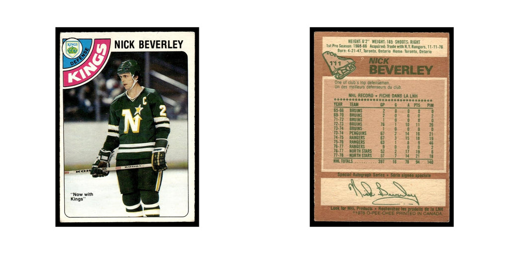 Nick Berverley 1978 O-Pee-Chee #111 Minnesota North Stars Hockey Card VG