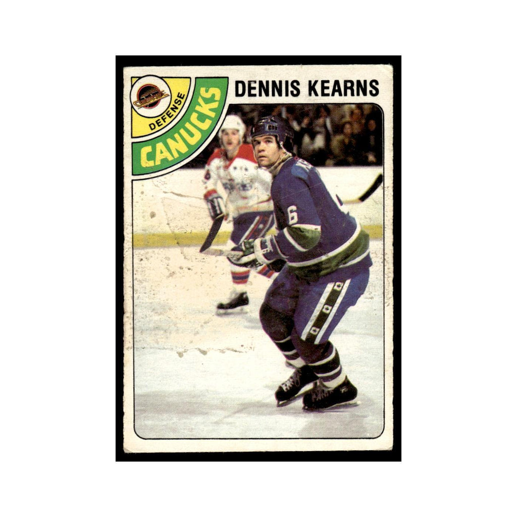 Dennis Kearns 1978 O-Pee-Chee (Damaged) #191 Vancouver Canucks Hockey Card Poor