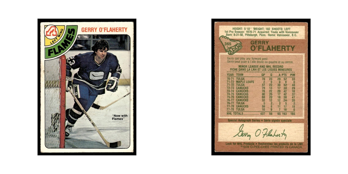 Gerry O'Flaherty 1978 O-Pee-Chee #365 Atlanta Flames Hockey Card VG