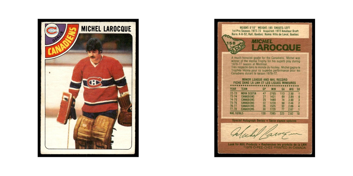 Michel Larocque 1978 O-Pee-Chee #158 Montreal Canadiens Hockey Card VG