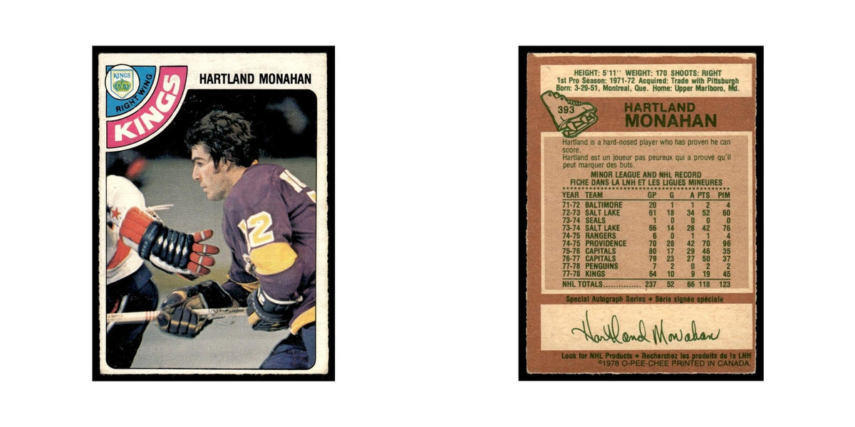 Hartland Monahan 1978 O-Pee-Chee (Damaged) #393 Los Angeles Kings Poor