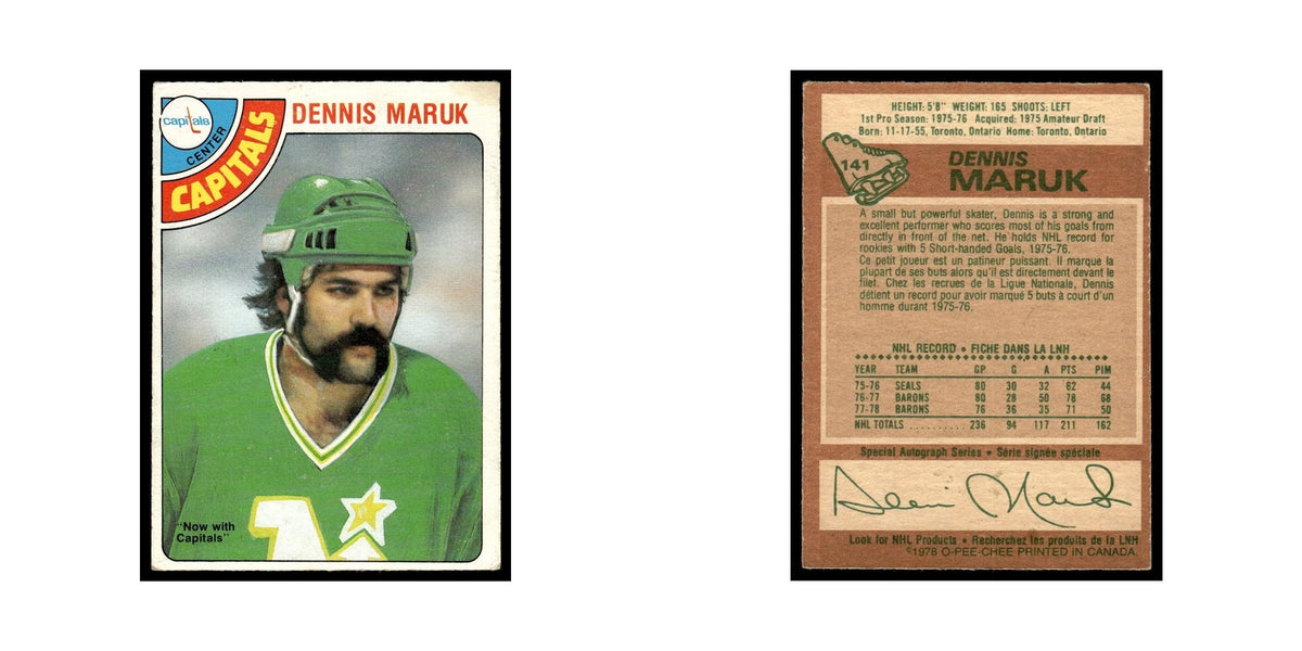 Dennis Maruk 1978 O-Pee-Chee #141 Washington Capitals Hockey Card VG