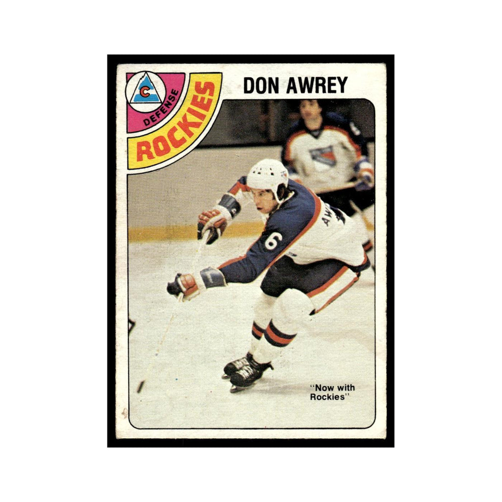 Don Awrey 1978 O-Pee-Chee (Damaged) #383 Colorado Rockies Hockey Card Poor