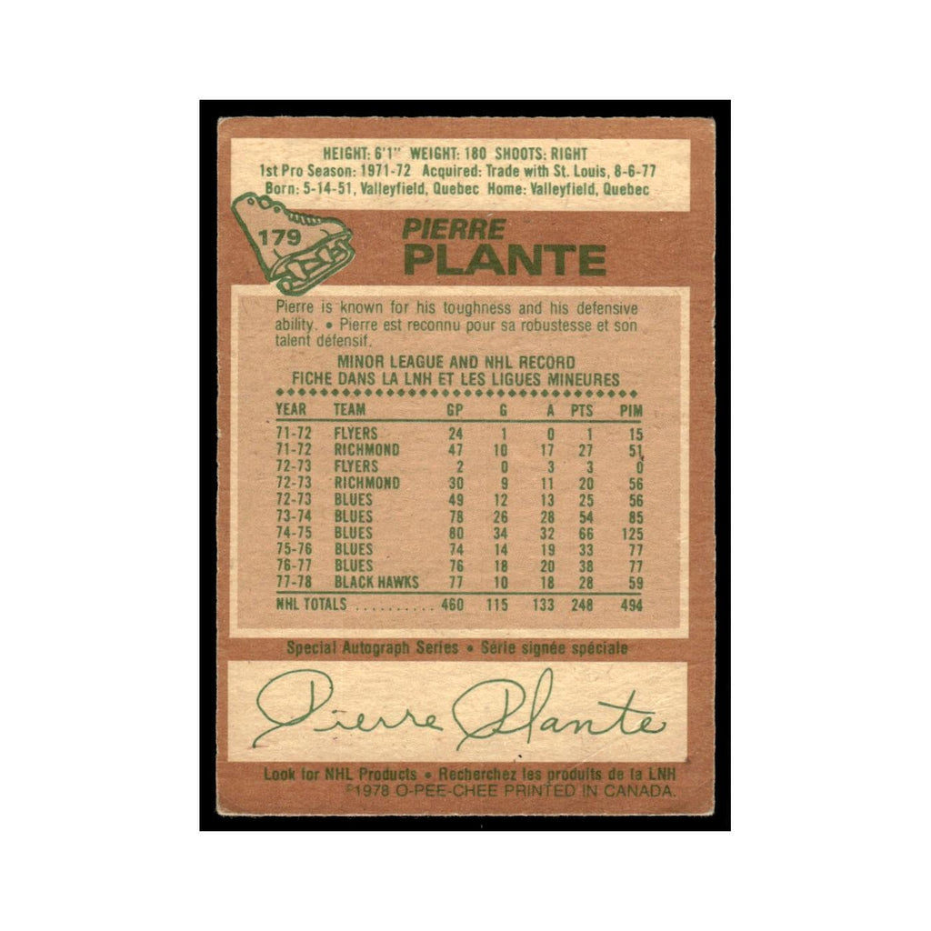 Pierre Plante 1978 O-Pee-Chee (Damaged) #179 New York Rangers Hockey Card Poor