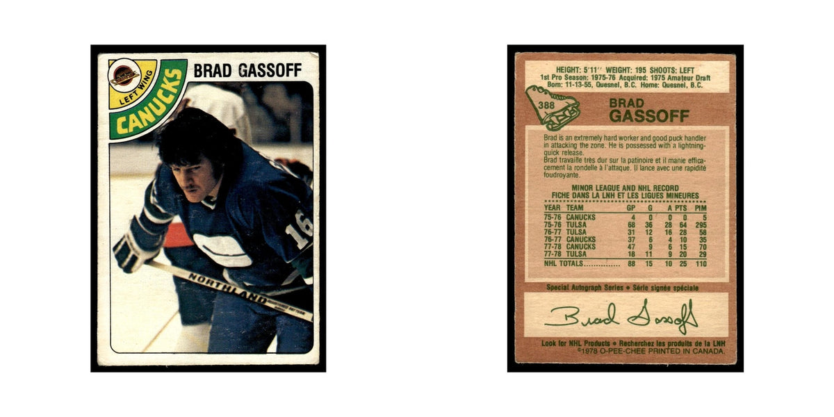 Brad Gassoff Rookie 1978 O-Pee-Chee (Damaged) #388 Vancouver Canucks Poor