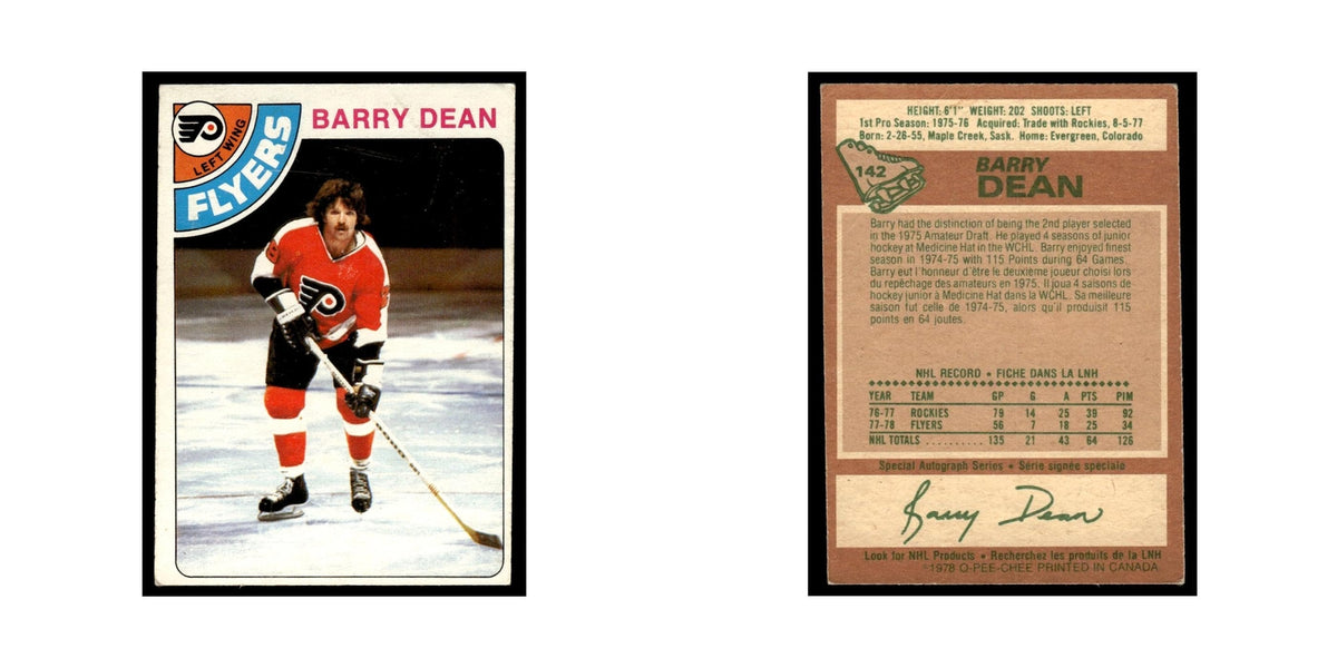 Barry Dean 1978 O-Pee-Chee (Damaged) #142 Philadelphia Flyers Hockey Card Poor