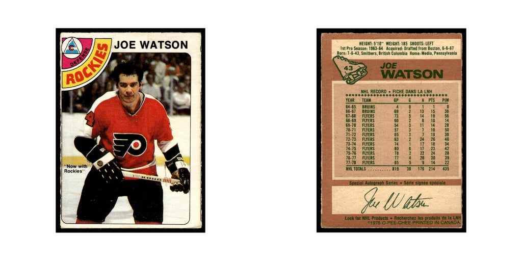 Joe Watson 1978 O-Pee-Chee #43 Colorado Rockies Hockey Card VG