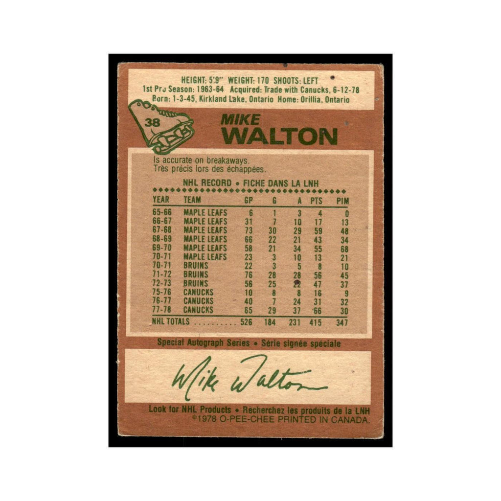 Mike Walton 1978 O-Pee-Chee #38 St. Louis Blues Hockey Card VG