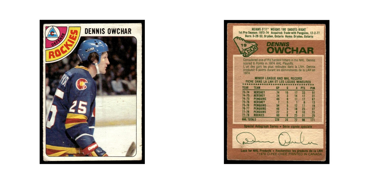 Dennis Owchar 1978 O-Pee-Chee #19 Colorado Rockies Hockey Card VG