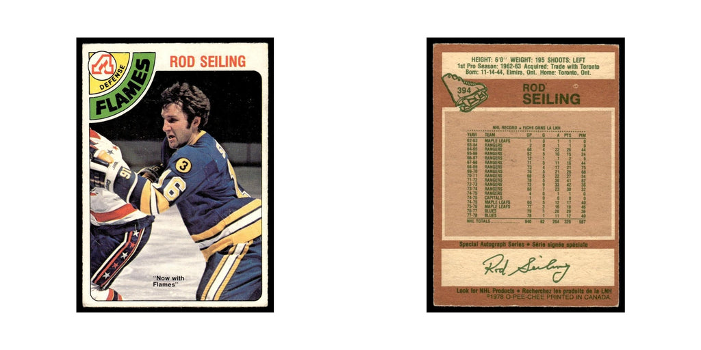 Rod Seiling 1978 O-Pee-Chee (Damaged) #394 Atlanta Flames Hockey Card Poor