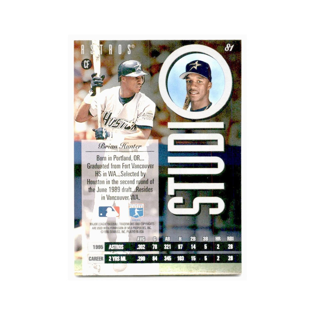 Brian Hunter 1996 Leaf Studio #81 Houston Astros Baseball Card NM
