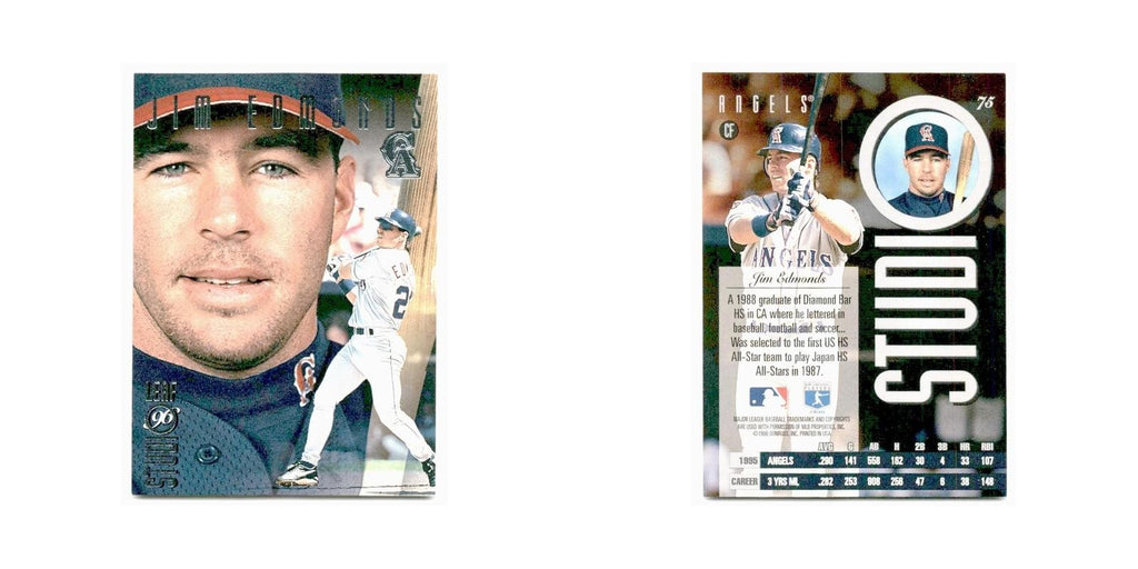Jim Edmonds 1996 Leaf Studio #75 California Angels Baseball Card NM