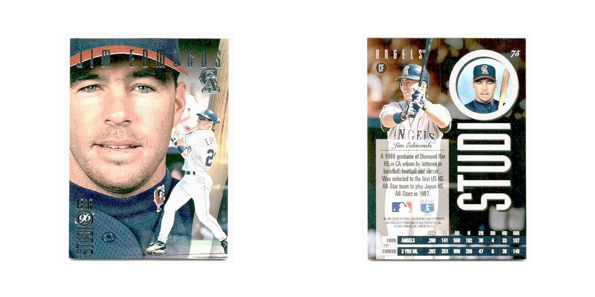 Jim Edmonds 1996 Leaf Studio #75 California Angels Baseball Card NM