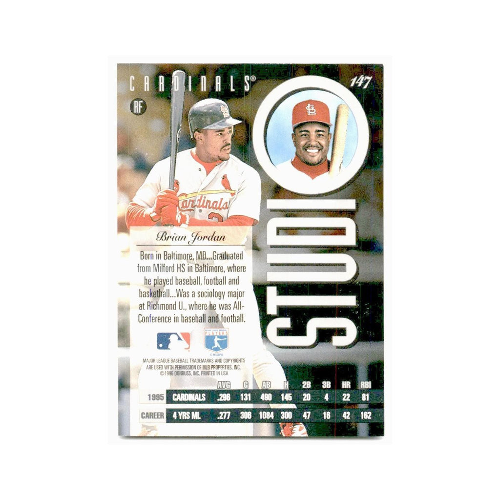 Brian Jordan 1996 Leaf Studio #147 St. Louis Cardinals Baseball Card NM