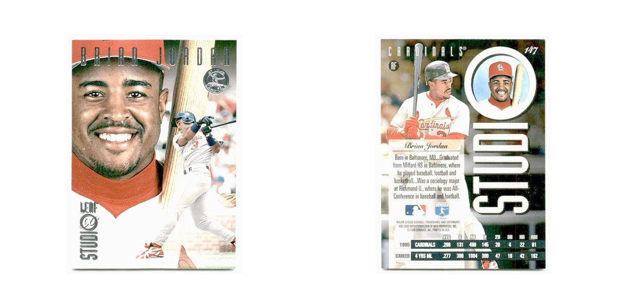 Brian Jordan 1996 Leaf Studio #147 St. Louis Cardinals Baseball Card NM