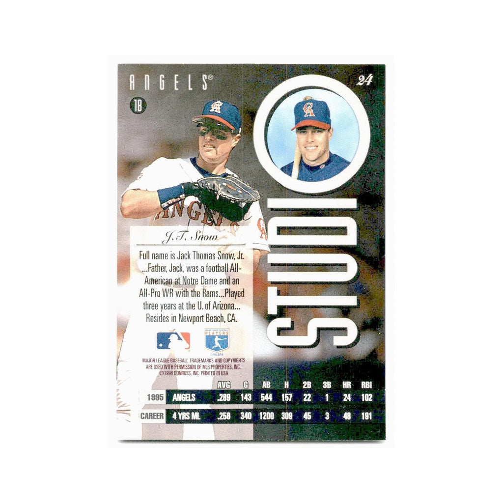 J.T. Snow 1996 Leaf Studio #24 California Angels Baseball Card NM