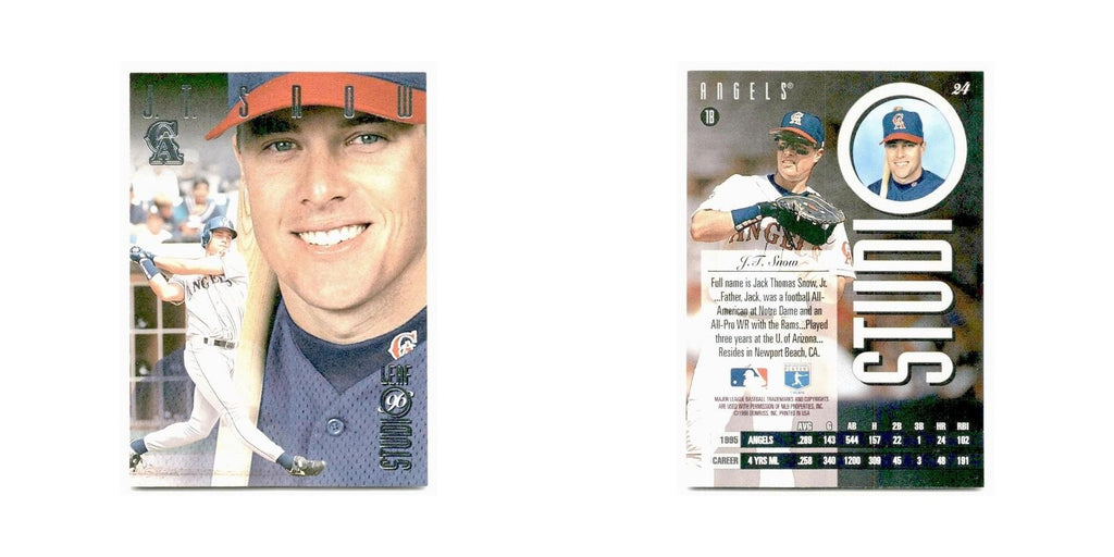 J.T. Snow 1996 Leaf Studio #24 California Angels Baseball Card NM