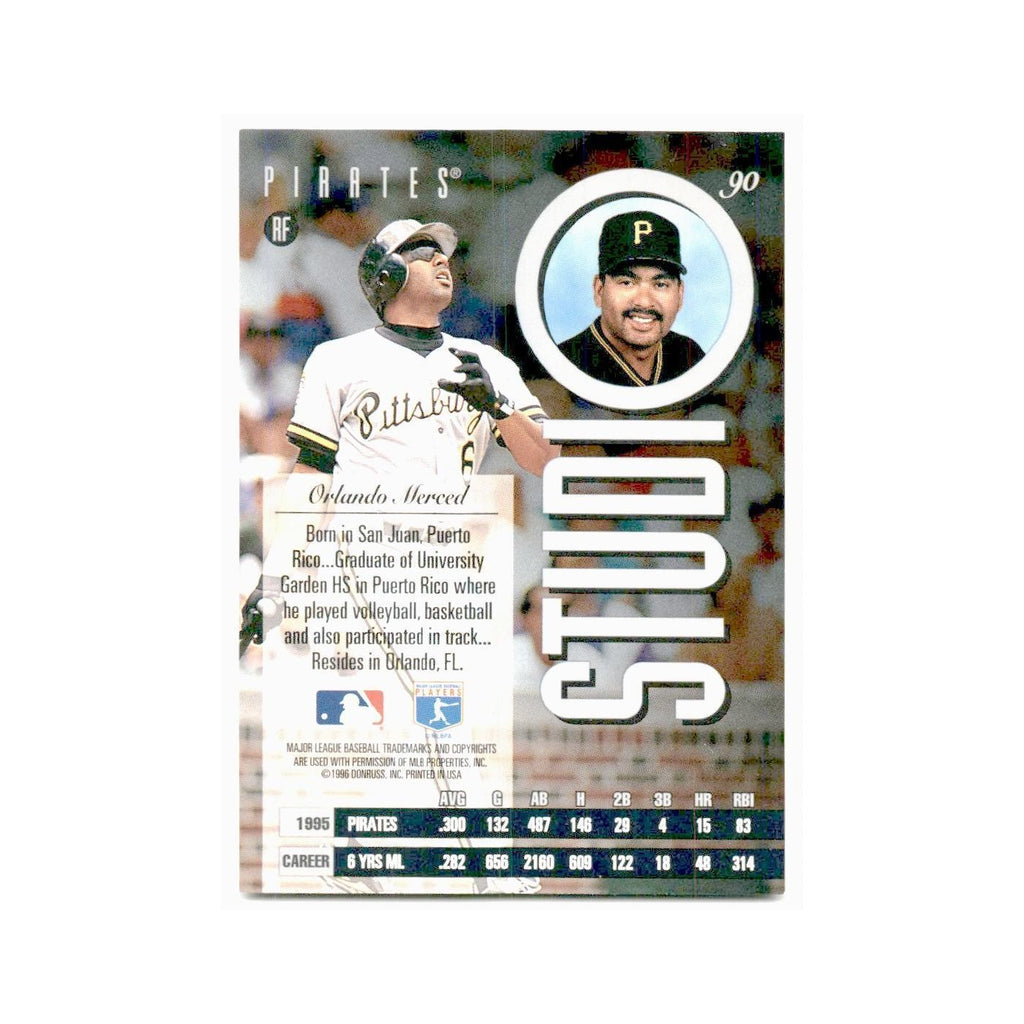 Orlando Merced 1996 Leaf Studio #90 Pittsburgh Pirates Baseball Card NM