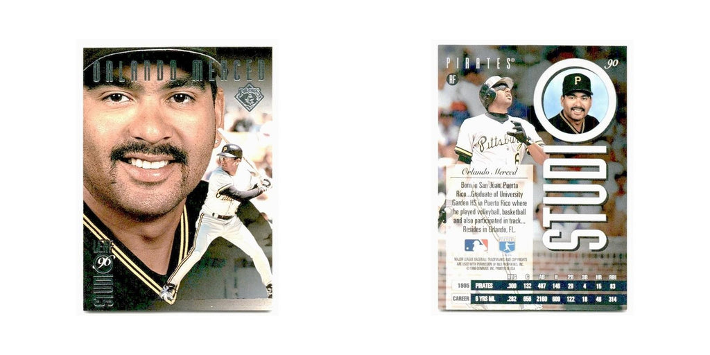 Orlando Merced 1996 Leaf Studio #90 Pittsburgh Pirates Baseball Card NM