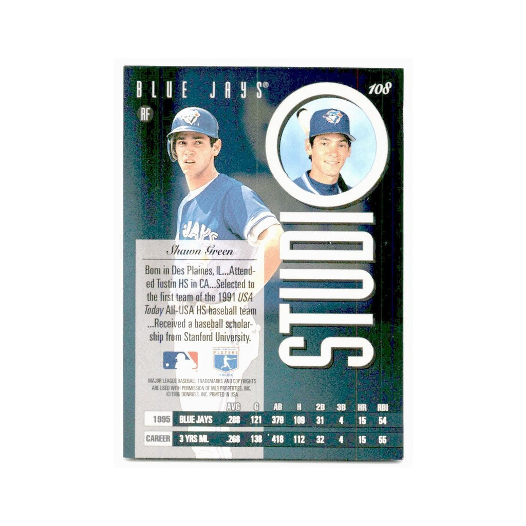 Shawn Green 1996 Leaf Studio #108 Toronto Blue Jays Baseball Card NM