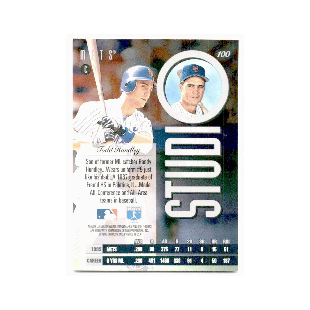 Todd Hundley 1996 Leaf Studio #100 New York Mets Baseball Card NM
