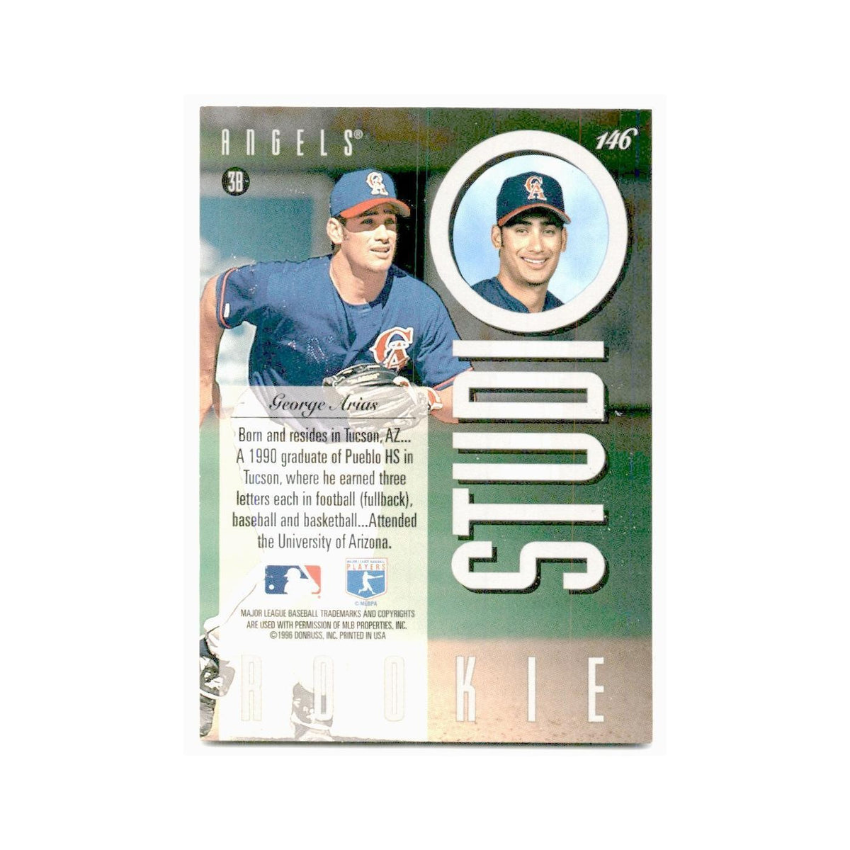 George Arias 1996 Leaf Studio #146 California Angels Baseball Card NM