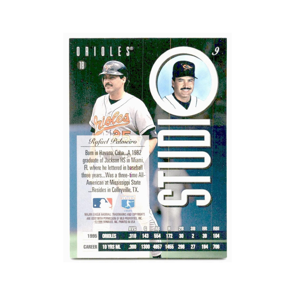 Rafael Palmeiro 1996 Leaf Studio #9 Baltimore Orioles Baseball Card NM