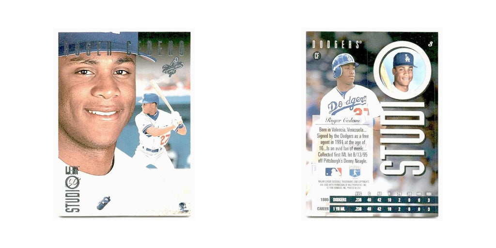 Roger Cedeno 1996 Leaf Studio #3 Los Angeles Dodgers Baseball Card NM