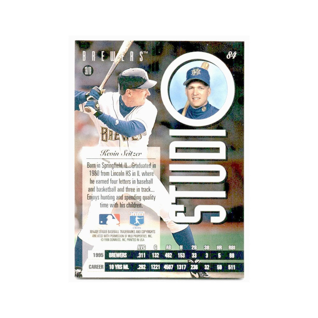Kevin Seitzer 1996 Leaf Studio #84 Milwaukee Brewers Baseball Card NM