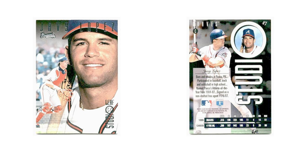 Javy Lopez 1996 Leaf Studio #47 Atlanta Braves Baseball Card NM