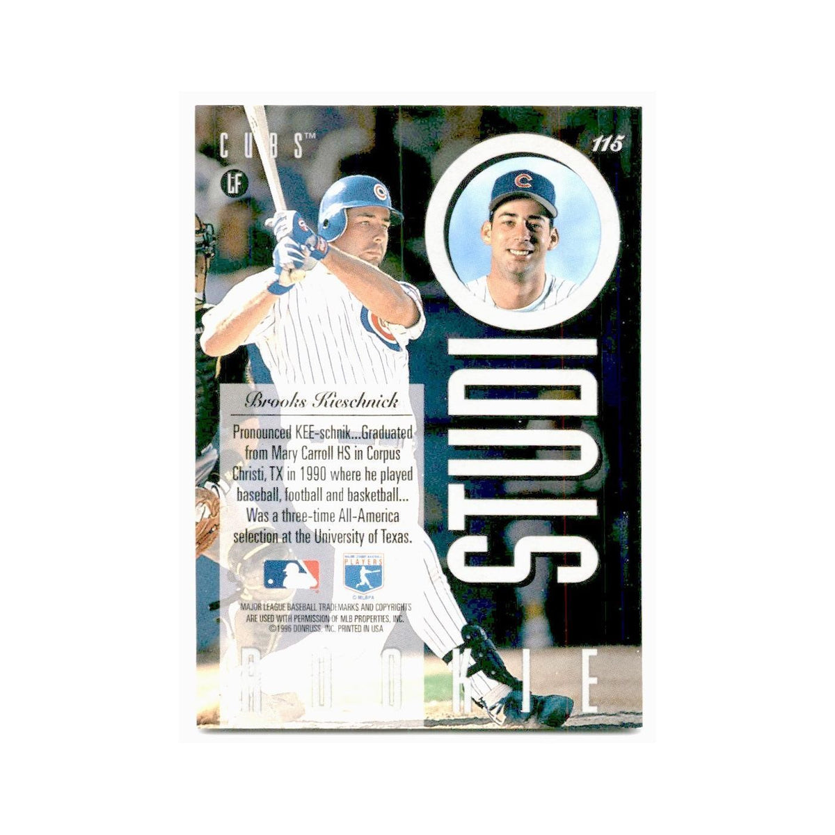 Brooks Kieschnick 1996 Leaf Studio #115 Chicago Cubs Baseball Card NM