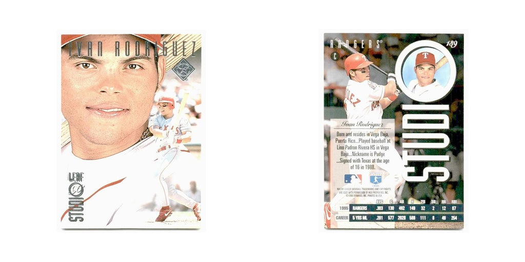 Ivan Rodriguez 1996 Leaf Studio #189 Texas Rangers Baseball Card NM