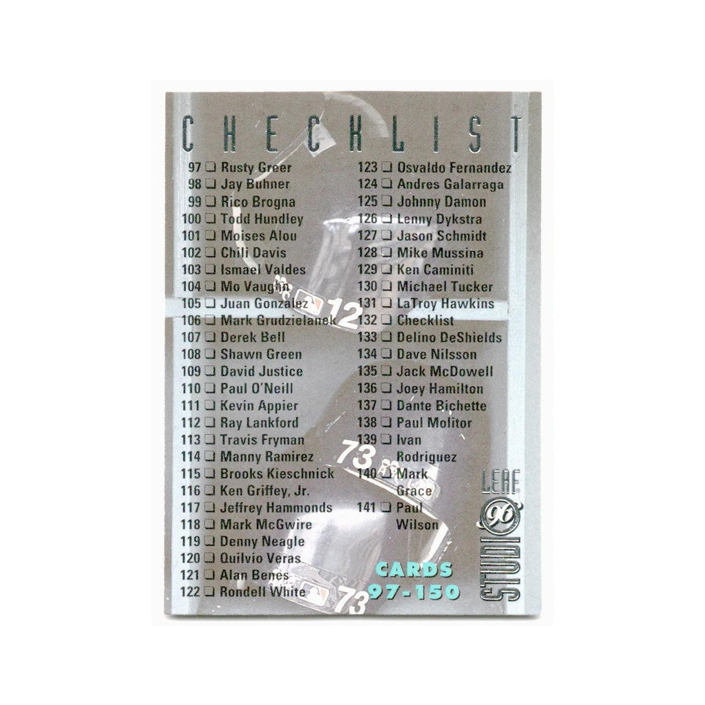 Checklist 1996 Leaf Studio #132 Baseball Card NM