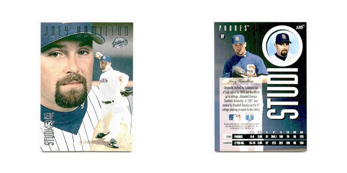 Joey Hamilton 1996 Leaf Studio #186 San Diego Padres Baseball Card NM