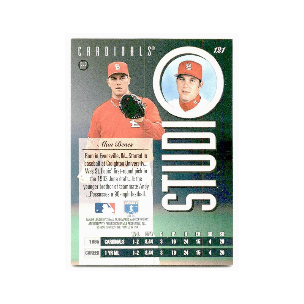 Alan Benes 1996 Leaf Studio #121 St. Louis Cardinals Baseball Card NM