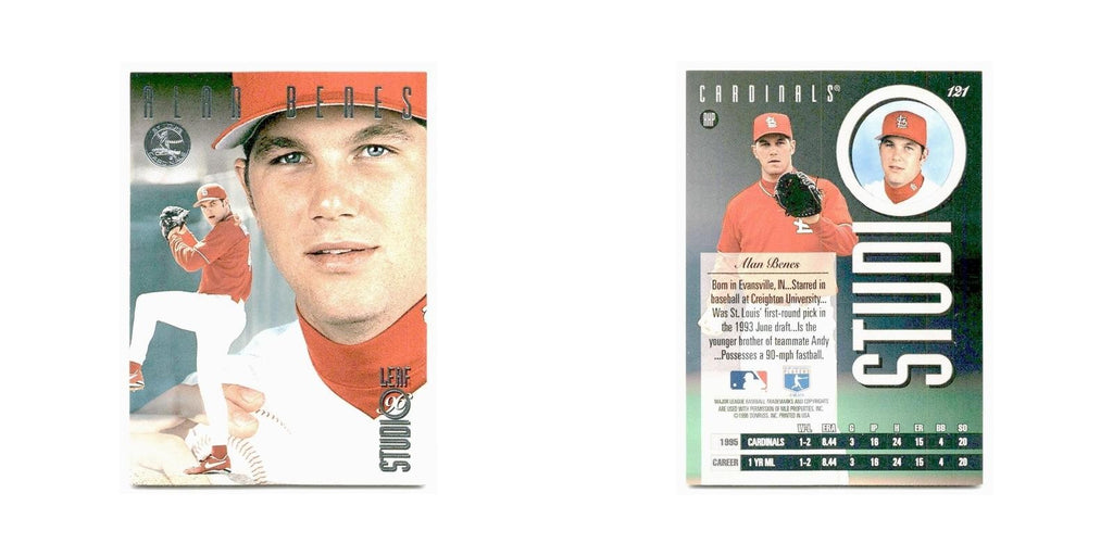Alan Benes 1996 Leaf Studio #121 St. Louis Cardinals Baseball Card NM