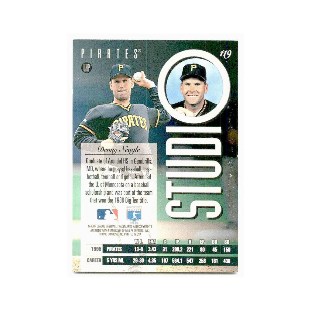 Denny Neagle 1996 Leaf Studio #119 Pittsburgh Pirates Baseball Card NM