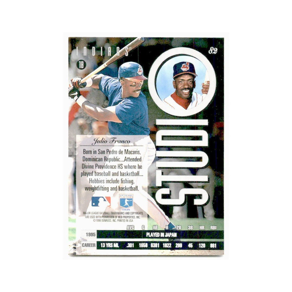 Julio Franco 1996 Leaf Studio #82 Cleveland Indians Baseball Card NM