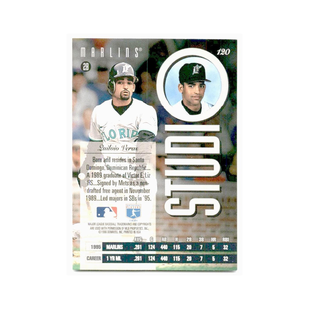 QuilvioVeras 1996 Leaf Studio #120 Florida Marlins Baseball Card NM