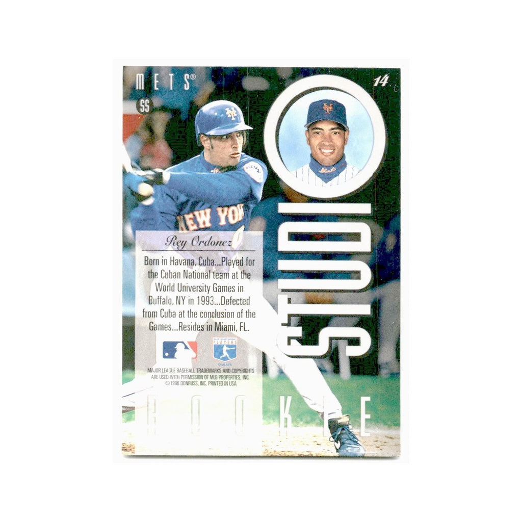 Rey Ordonez 1996 Leaf Studio #14 New York Mets Baseball Card NM