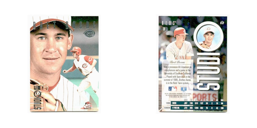 Bret Boone 1996 Leaf Studio #62 Cincinnati Reds Baseball Card NM